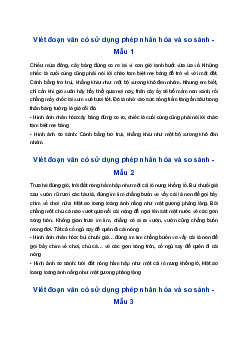 Viết đoạn văn có sử dụng phép nhân hóa và so sánh | Tập làm văn 4