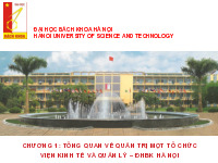 Chương 1 - Tổng quan quản trị một tổ chức môn Quản trị học đại cương | Đại học Bách Khoa Hà Nội