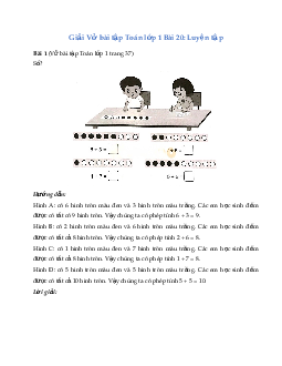 Giải vở bài tập Toán lớp 1 trang 37, 38 sách Cánh Diều