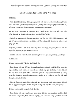 So sánh bài thơ Sóng của Xuân Quỳnh và Vội vàng của Xuân Diệu | Văn mẫu lớp 12