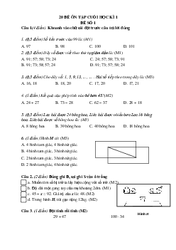 TOP 20 đề thi học kỳ 1 môn Toán lớp 2 Cánh diều (có đáp án )