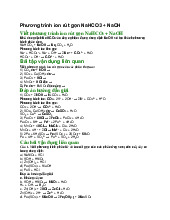 Phương trình ion rút gọn NaHCO3 + NaOH - Hóa học 11