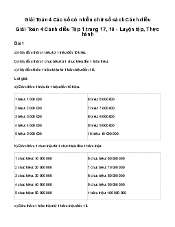 Giải Toán lớp 4 Bài 6: Các số có nhiều chữ số Cánh diều