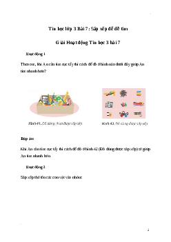 Giải Tin học lớp 3 Bài 7: Sắp xếp để dễ tìm | Kết nối tri thức