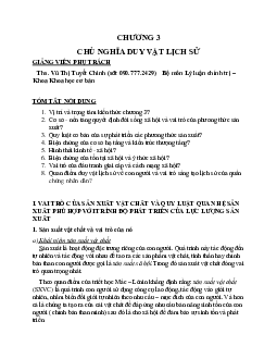 Chương 3 - Chủ Nghĩa Duy Vật Lịch Sử | Triết học Mác - Lênin | Học viện Ngân Hàng