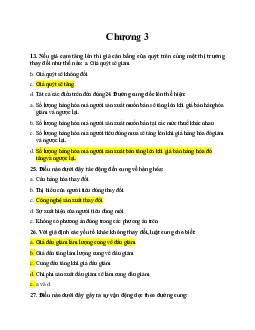 Bài tập chương 3 môn Kinh tế vi mô ( có đáp án) | Đại học Thăng Long