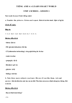 Tiếng Anh lớp 6 Unit 2 lesson 1 - Smart World