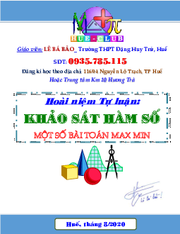 Phương pháp hàm số giải bài toán GTLN – GTNN và bất đẳng thức hai biến số Toán 12