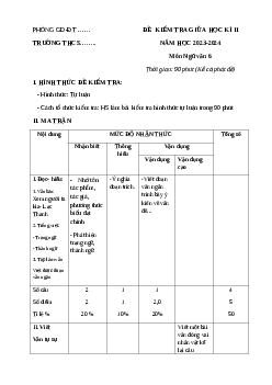 Đề thi giữa học kì 2 môn Ngữ văn 6 năm 2023 - 2024 sách Kết nối tri thức với cuộc sống | Đề 3