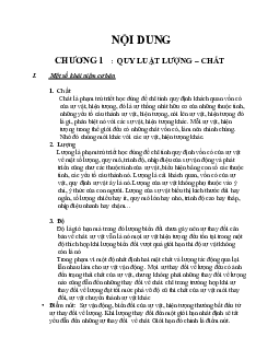 Lý thuyết Chương 1 : Quy luật lượng và chất học phần Luật hành chính