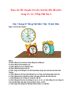 Soạn bài Kể chuyện Chỉ cần tích tắc đến đều đặn trang 21, 22 | Tiếng Việt lớp 3 Cánh diều