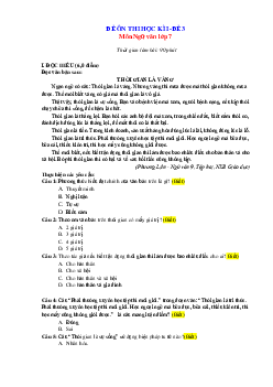 Đề ôn tập HK 1 môn văn 7 Cánh diều- Đề 3