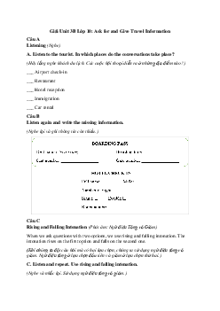 Giải Tiếng Anh 10 Unit 3B: Ask for and Give Travel Information | Explore New Worlds