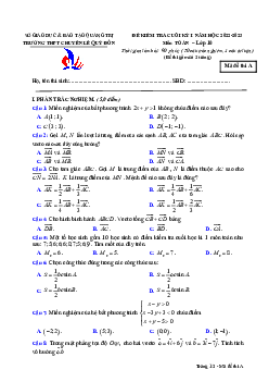 Đề cuối kì 1 Toán 10 năm 2022 – 2023 trường chuyên Lê Quý Đôn – Quảng Trị