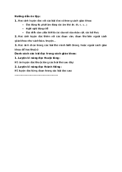 Giải SGK môn Tiếng việt 2 - Bài Ôn tập cuối học kì 1 Tiết 1+2 | Cánh Diều