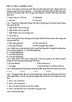 Bộ câu hỏi ôn tập pháp luật đại cương | Trường Cao đẳng Kỹ thuật Đồng Nai