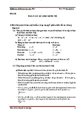 Lý thuyết phần 1: Toán cơ sở cho toán kinh tế | Môn toán tài chính
