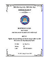 Phân tích sự hài lòng khách hàng với dịch vụ đặt đồ ăn | Bài thảo luận Phương pháp nghiên cứu khoa học