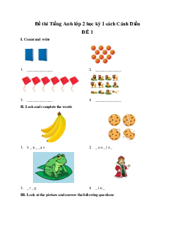 Đề thi học kì 1 môn Tiếng Anh 2 năm 2023 - 2024 sách Cánh diều