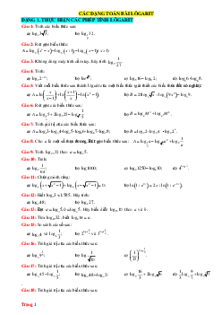 Bài tập tự luận Toán 11 Bài 19: Lôgarit