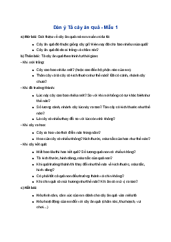 Lập dàn ý cho bài văn tả cây ăn quả | Tập làm văn lớp 4