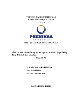 Bài tập lớn: so sánh chính thể cộng hòa đại nghị với chính thể cộng thể tổng thống