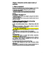 Chapter 1: Introduction to Semantics (ENG101) - Understanding Meanings in Language