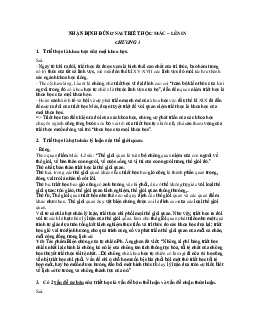 Câu hỏi ôn tập - nhận định đúng sai môn Triết học Mác - Lênin?