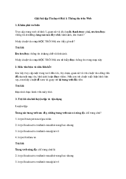 Giải Tin học 6 Bài 1: Thông tin trên Web | Cánh diều