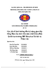 Tiểu luận Bài nghiên cứu về các yếu tố ảnh hưởng đến kỹ năng giao tiếp tiếng Hàn môn Các phương pháp nghiên cứu khoa học   -  trường đại học Khoa học xã hội và nhân văn- Đại học Quốc Gia Thành phố Hồ Chí Minh.