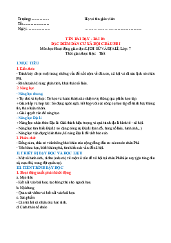 Giáo án Địa lí 7 Bài 10 sách Kết nối tri thức