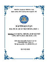Xây dựng thương hiệu đồ thủ công mĩ nghệ được làm bằng cói | Bài thảo luận quản trị thương hiệu