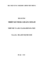 Bài giảng môn Thiết kế Website cơ bản | Học viện Công Nghệ Bưu Chính Viễn Thông