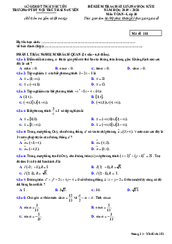 Đề kiểm tra học kỳ 2 Toán 10 năm 2019 – 2020 trường PTDT nội trú Thái Nguyên