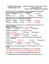 Đề truy bài khối 10 – tháng 2-2025 – tuần 4 môn thi: Tiếng anh | Sở GD&ĐT TP. Hồ Chí Minh