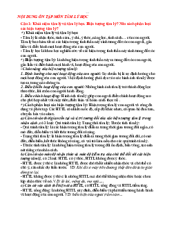 Nội dung ôn tập tâm lí học đại cương | AJC