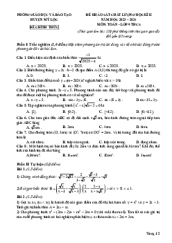 Đề thi học kì 2 Toán 9 năm 2023 – 2024 phòng GD&ĐT Mỹ Lộc – Nam Định