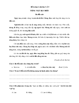 Bộ đề ôn tập ở nhà Tiếng Việt lớp 3 có đáp án - Đề 5 (Từ 30/3 - 04/4)