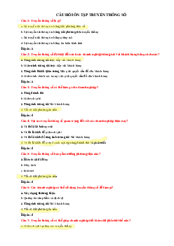 Trắc nghiệm ôn tập môn Truyền thông số (có đáp án)