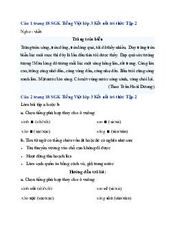 Giải SGK Tiếng Việt 3 trang 18 Bài 3: Cóc kiện trời - Phần viết | Kết nối tri thức