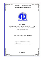 Bài tập lớn kết thúc học phần luật lao động | Học viện Hành chính Quốc gia