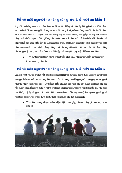 Viết đoạn văn ngắn kể về một người họ hàng cùng lứa tuổi với em | Tập làm văn 4