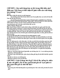 Đề cương câu hỏi thi vấn đáp môn kinh tế chính trị