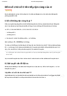 Đếm số chữ số 0 liên tiếp tận cùng của n!