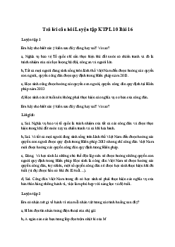 Giả pháp luật 10 Bài 16: Quyền con người, quyền và nghĩa vụ cơ bản của công dân trong Hiến pháp | Kết Nối Tri Thức