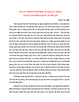 Suy nghĩ về thơ lục ngôn xen thất ngôn trong Quốc âm thi tập | Tạp chí văn học số 4, 1980