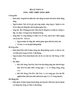 Tóm tắt lý thuyết Địa lý 10 bài 16