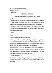 Bài kiểm tra giữa kỳ môn Lịch sử đảng cộng sản Việt Nam | Học viện Phụ nữ Việt Nam