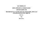 Bài thu hoạch Bản sắc văn hóa dân tộc và tôn giáo môn Chủ nghĩa xã hội khoa học | Học viện Ngân hàng