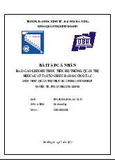 Bài Tập Cá Nhân: Quản Trị Hiệu Suất Doanh Nghiệp | Quản trị hiệu suất doanh nghiệp | Đại học Kinh tế - Đại học Đà Nẵng